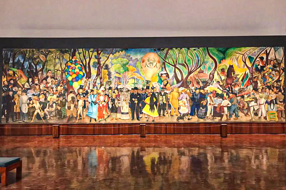 Diego Rivera mural at the Diego Rivera Museum, one of many must-visit museums in Mexico city, CDMX