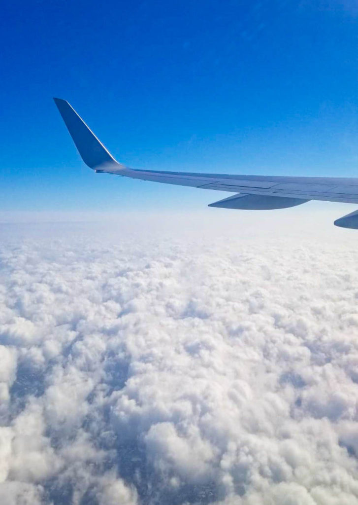 mid-flight looking over fields for traveling during corona